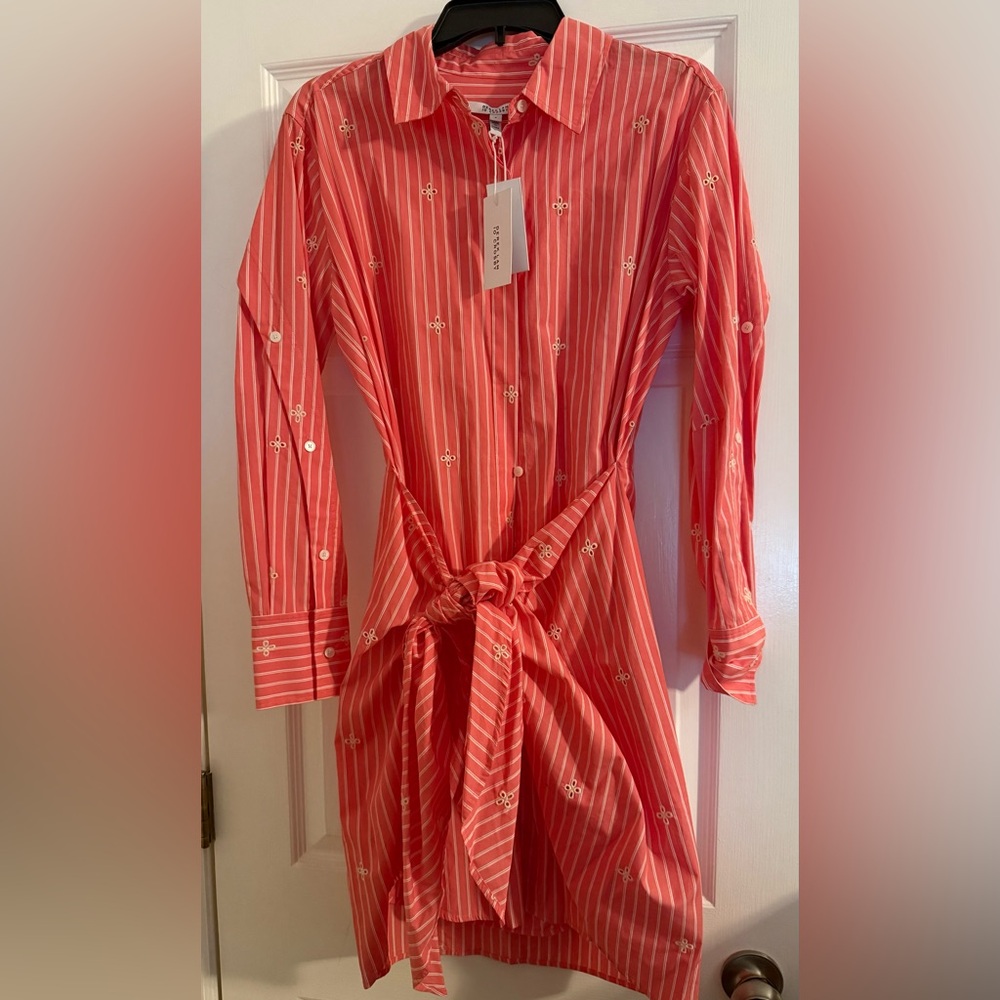 Derek Lam Coral Long Sleeve Dress